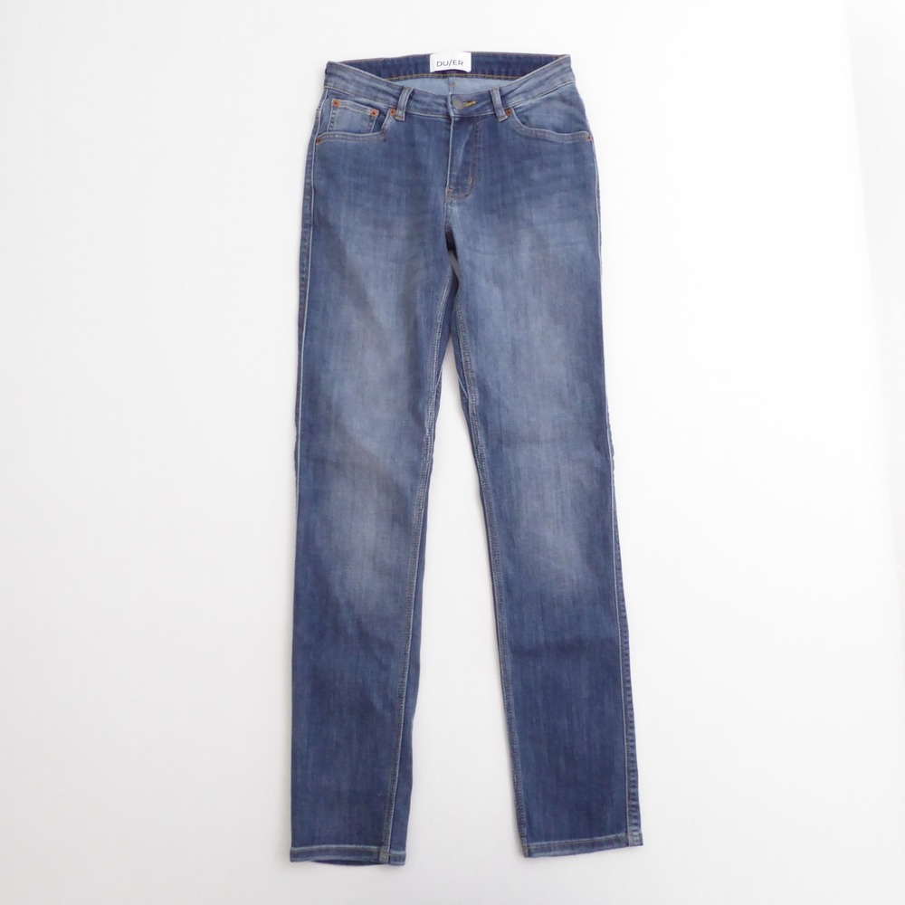 DUER Women Jeans Blue Performance Denim Slim Straight 26x31 MEASURED